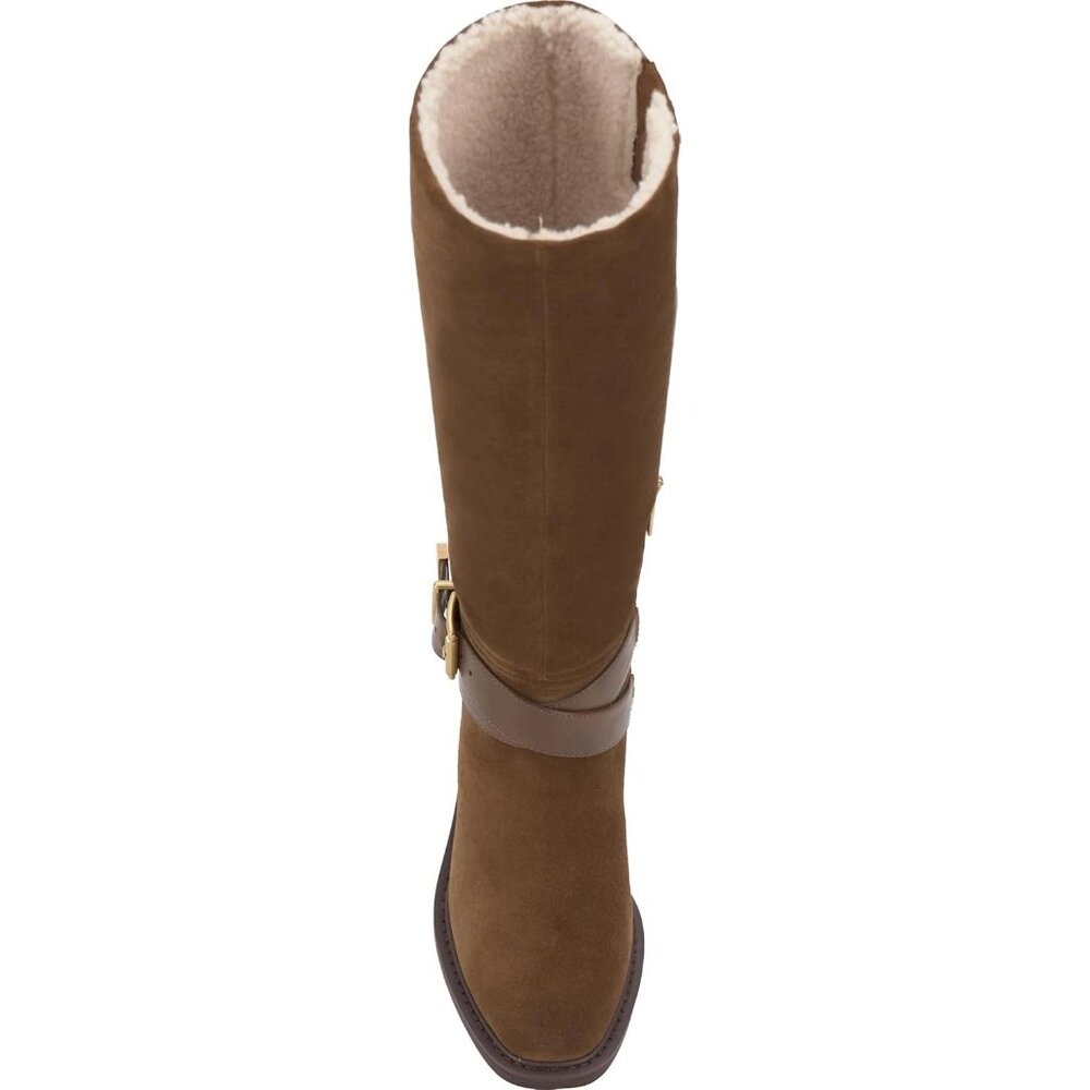 🆕 VINCE CAMUTO Gini Tall Knee High Riding Boot 7.5 Brown Suede - Picture 6 of 15